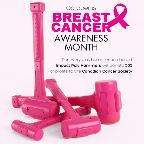 Pink Hammers for Breast Cancer Awareness Month - Impact Poly Hammers