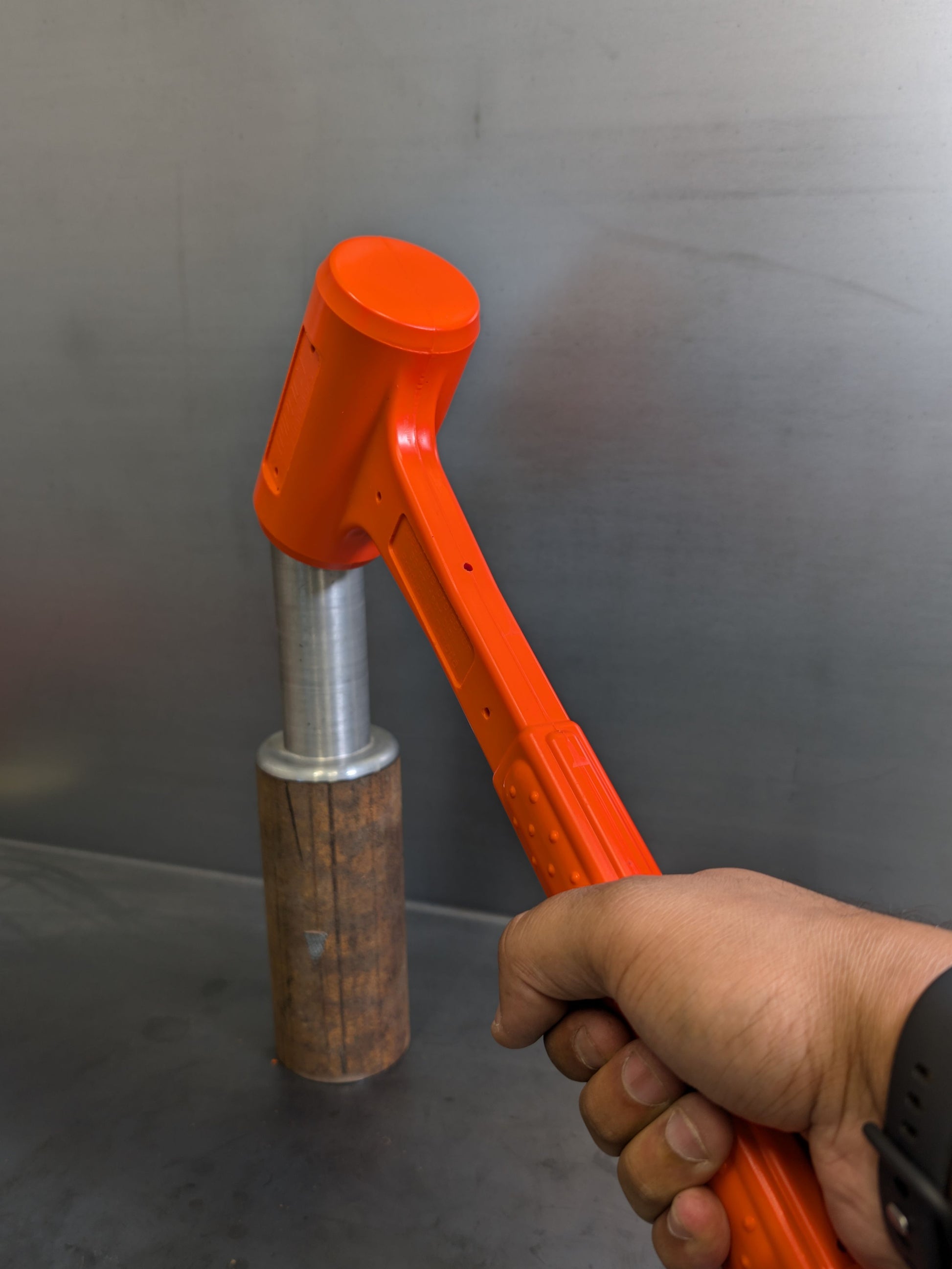 Professional Grade Handheld Hammer - Orange 36oz Polyurethane Dead Blow Hammer