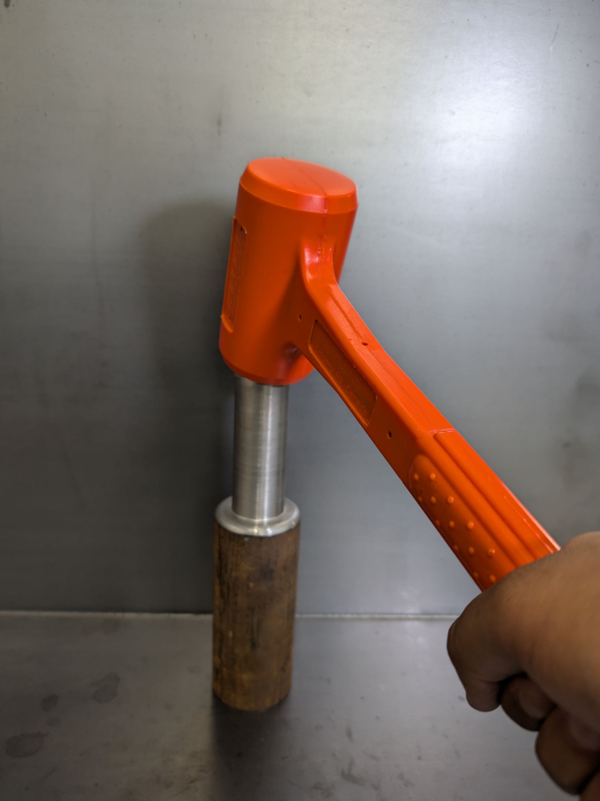 Professional Grade Handheld Hammer - Orange 52oz Polyurethane Dead Blow Hammer